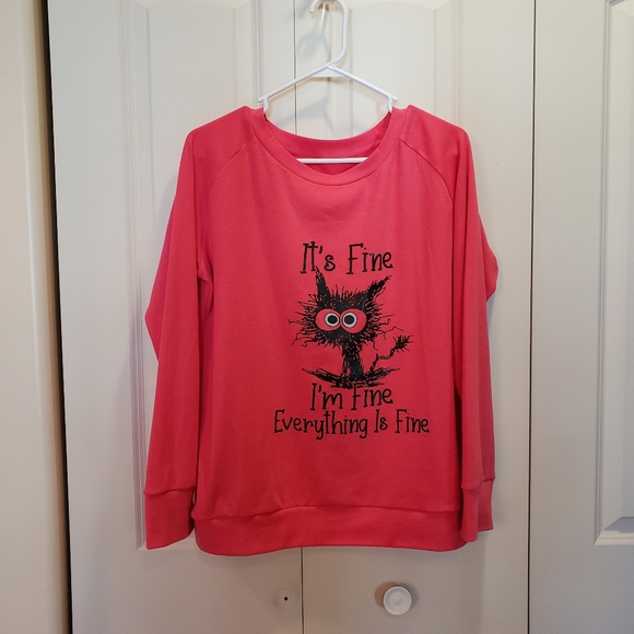 It's Fine Cat Sweatshirt - Picture 2 of 3